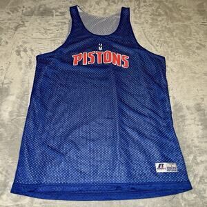 Detroit Pistons NBA Vintage Y2K Russell Athletic Practice Reversible Jersey L